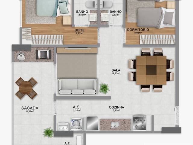 #7219 - Apartamento para Venda em Praia Grande - SP - 2