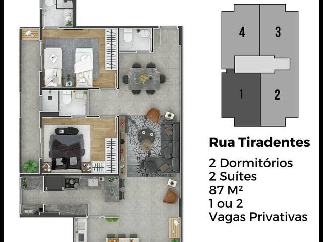 #7614 - Apartamento para Venda em Praia Grande - SP - 2