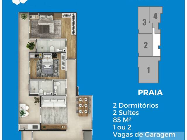 #7760 - Apartamento para Venda em Praia Grande - SP - 3