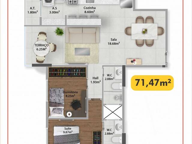 #7815 - Apartamento para Venda em Praia Grande - SP - 2
