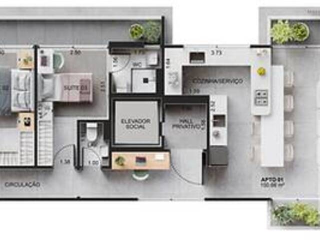 #7151 - Apartamento para Venda em Praia Grande - SP - 2