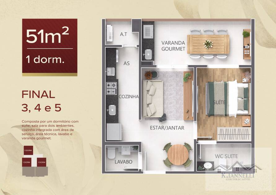 Apartamento, 2 quartos, 5175 m² - Foto 3